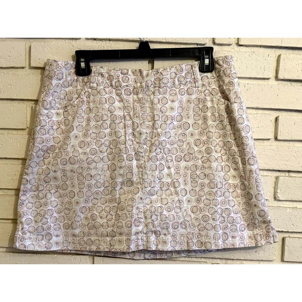 Slazenger Womens Size 10 White Circle Pattern 5 Pocket Tennis Golf Skirt Skort‎